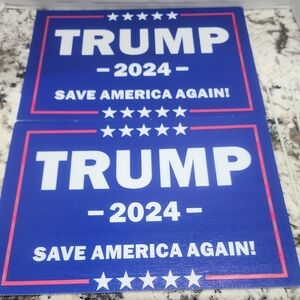 Two Blue Trump 2024 Yard Sign